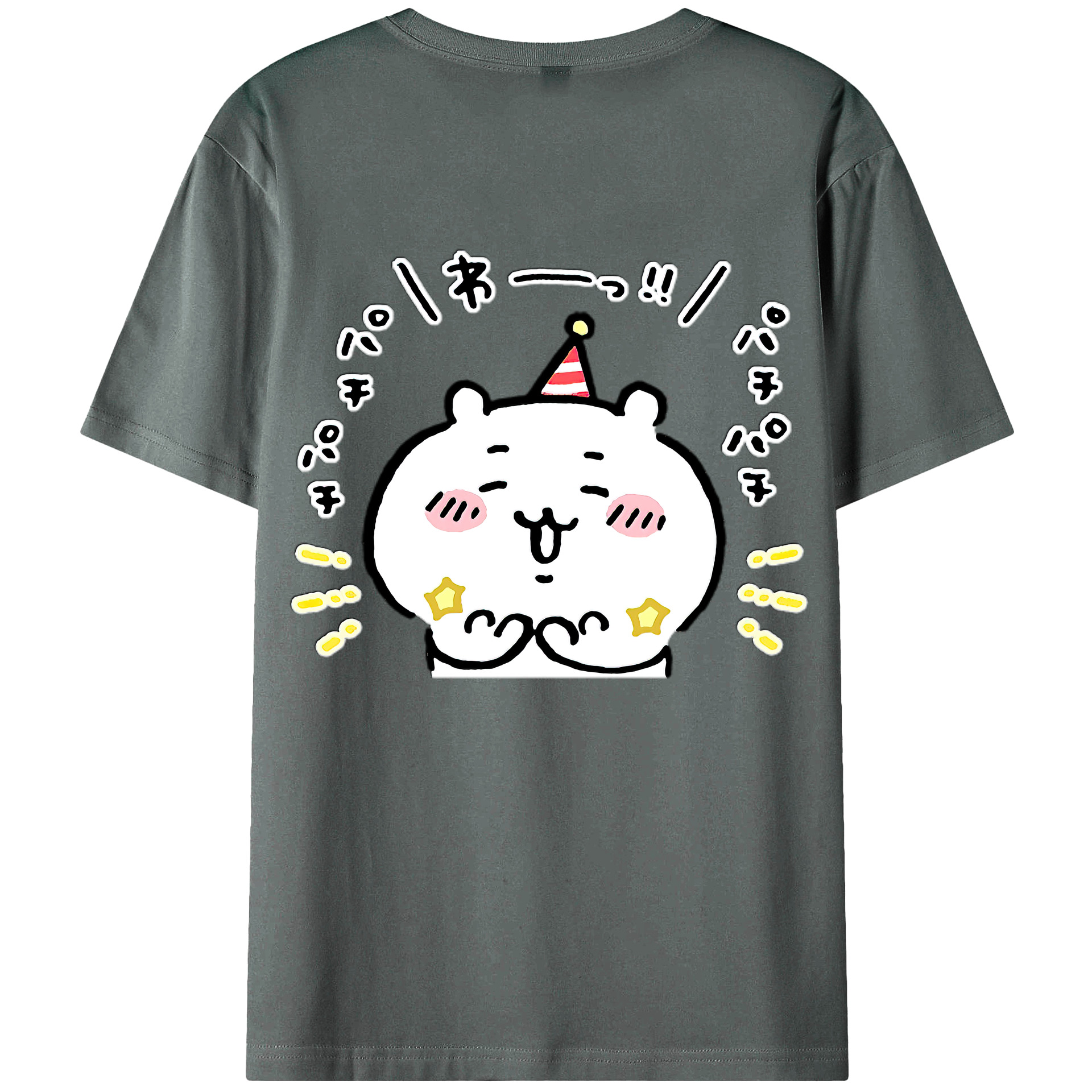 （画像用） ちいかわ ちいかわ Chii-kawa chiikawa 綿100％ メンズ半袖Tシャツ（バックプリント） 通気性